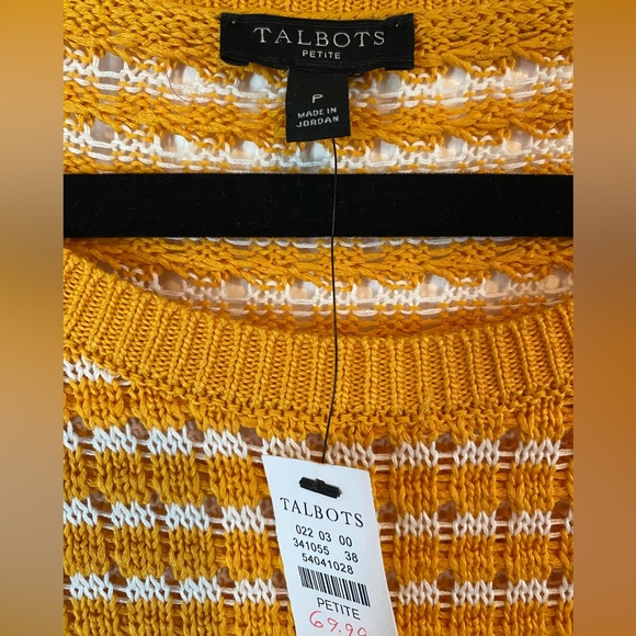 TALBOTS yellow knit petite top - Picture 2 of 5